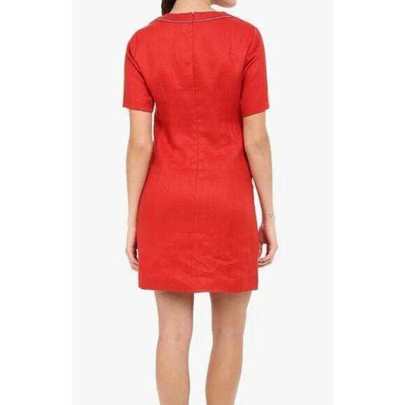 PENDLETON Lora Linen Shift Dress in Cayenne 10 Petite - Picture 3 of 12